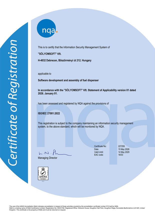 MSZ ISO/IEC 27001:2023 Certificate